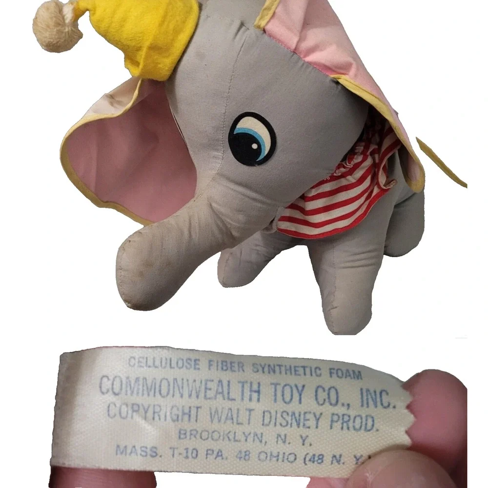 Vintage USA Disney Dumbo Plush Toy Cloth Commonwealth NY Circus Large Doll